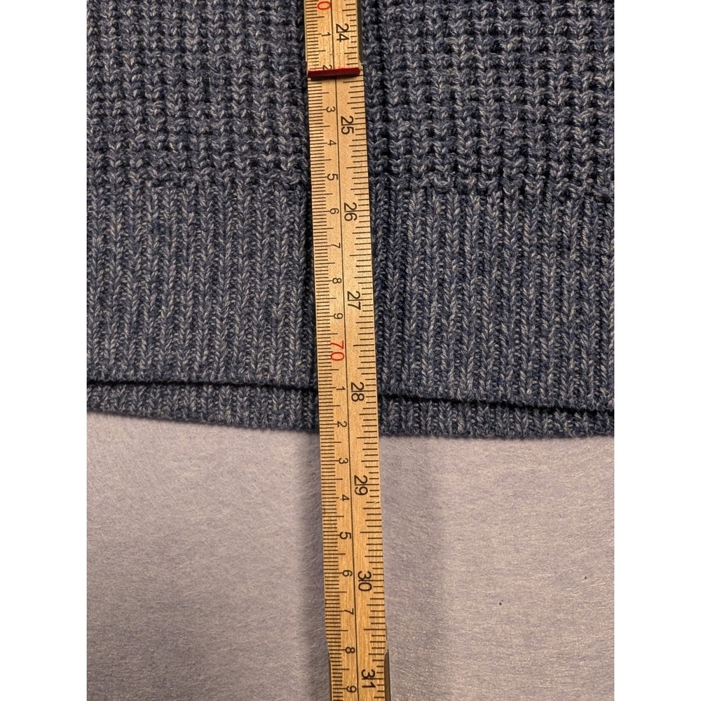 LL Bean Full Zip Sweater Mens XXL Blue Organic Cotton Knit Mock Neck Excellent - Picture 5 of 7